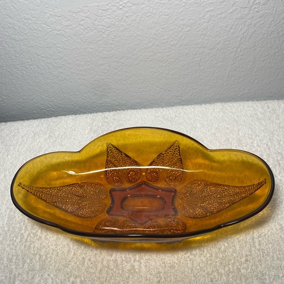 Vintage Anchor Hocking Amber Glass Relish Dish - Picture 2 of 7
